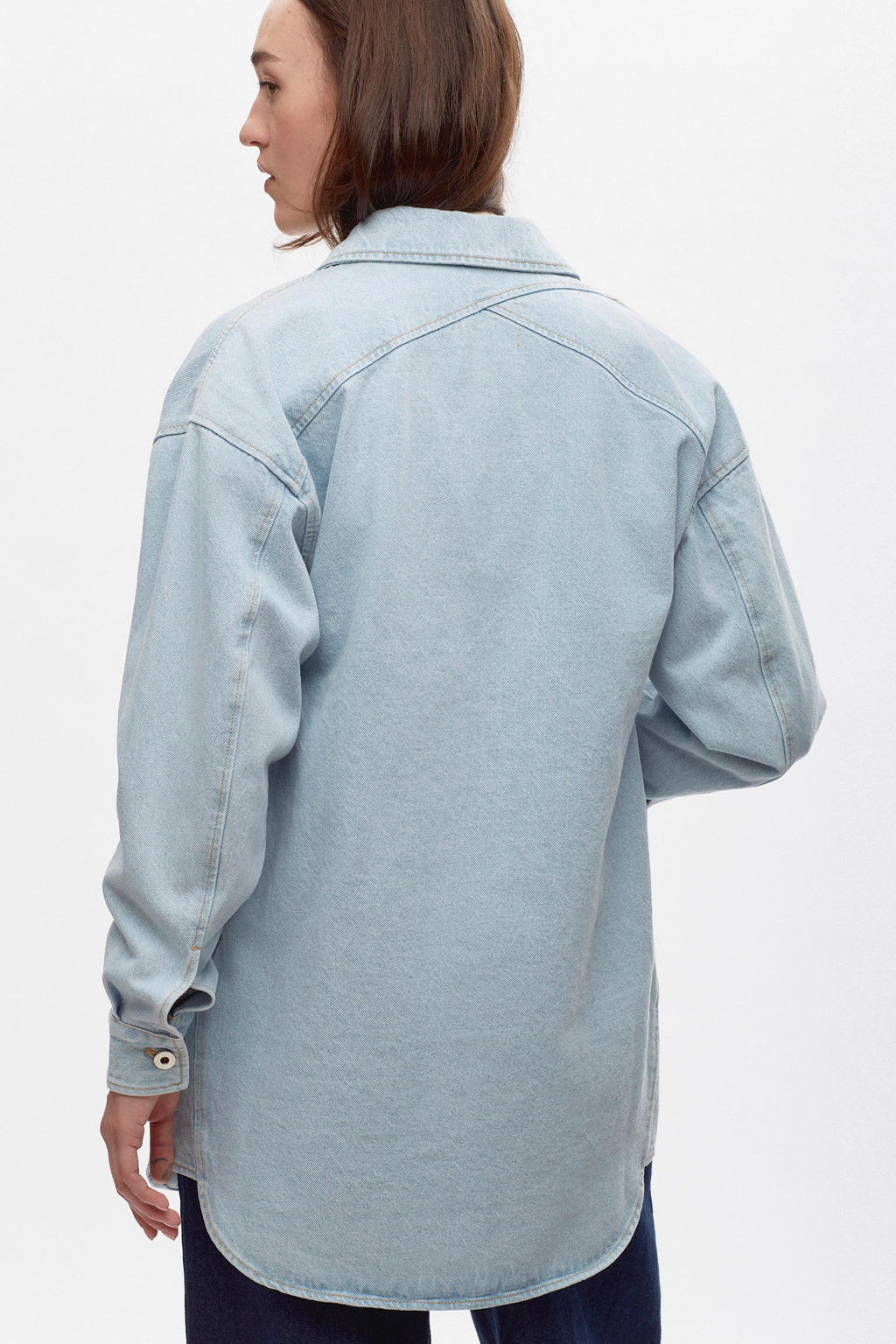 Women's Lido Denim Overshirt in Light Wash