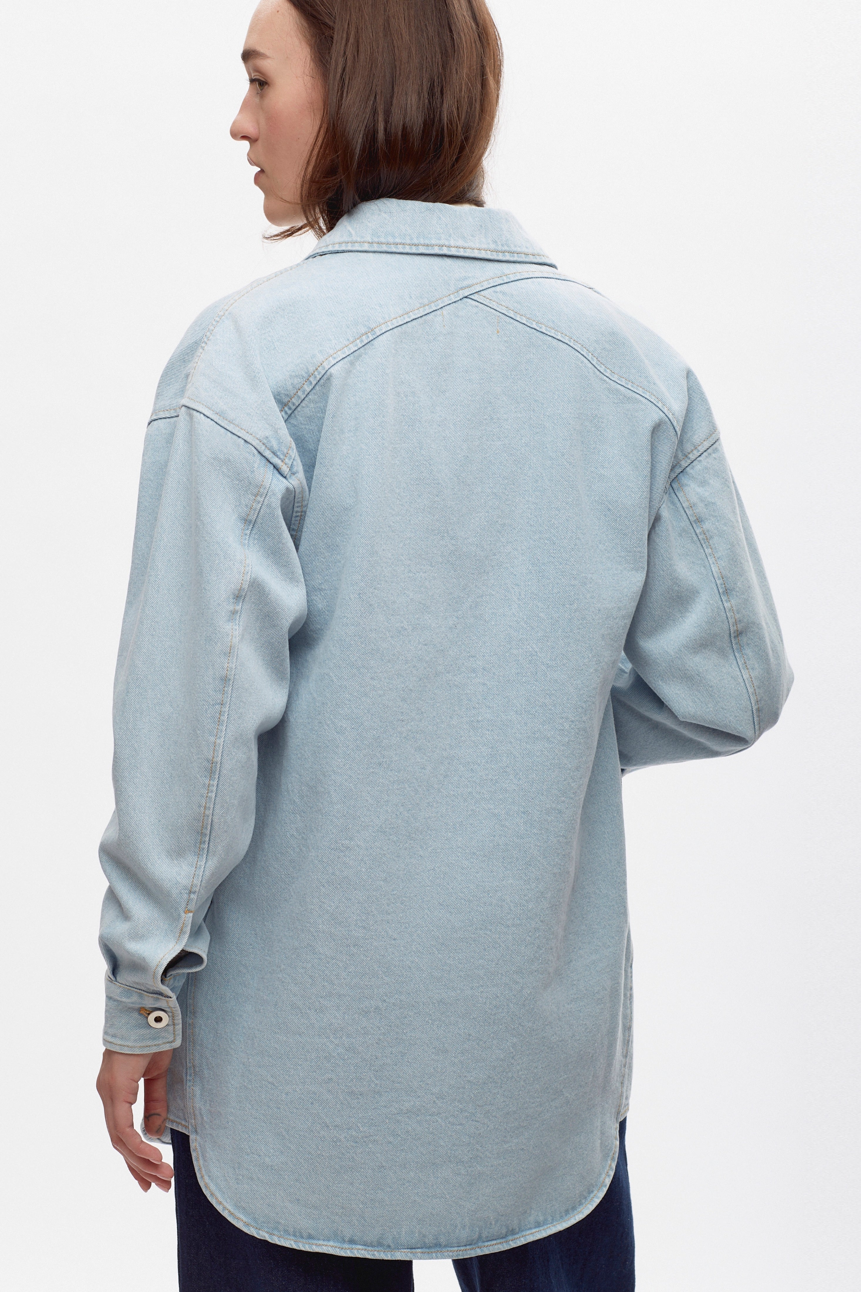 Women's Lido Denim Overshirt in Light Wash