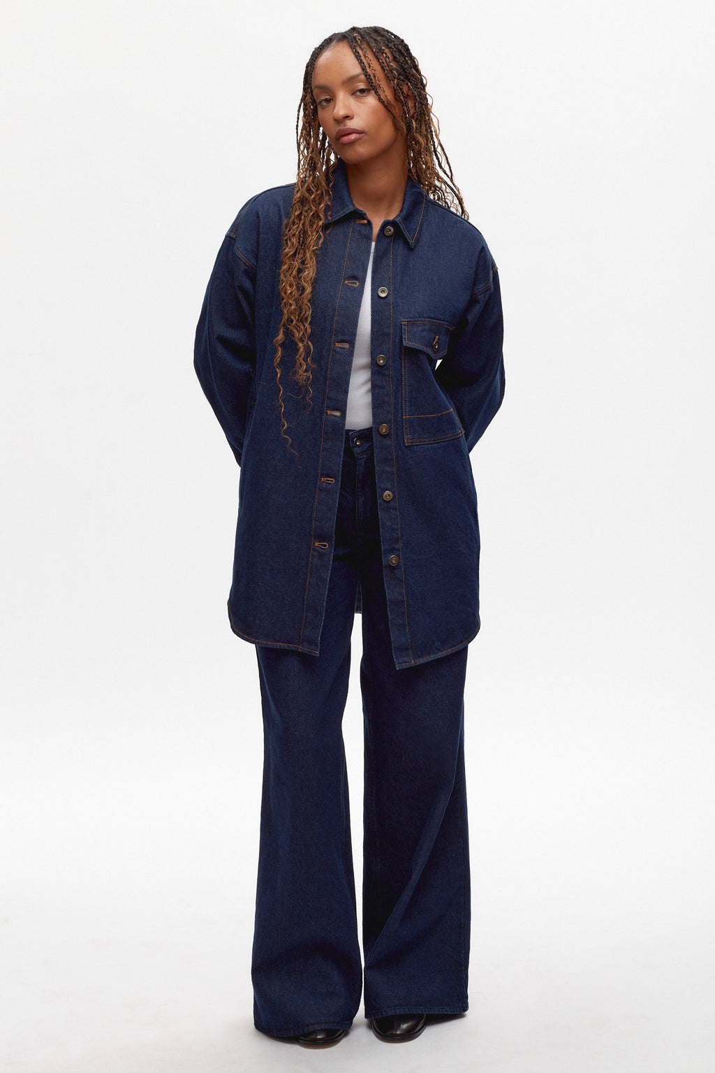 Women's Lido Denim Overshirt in Rinse