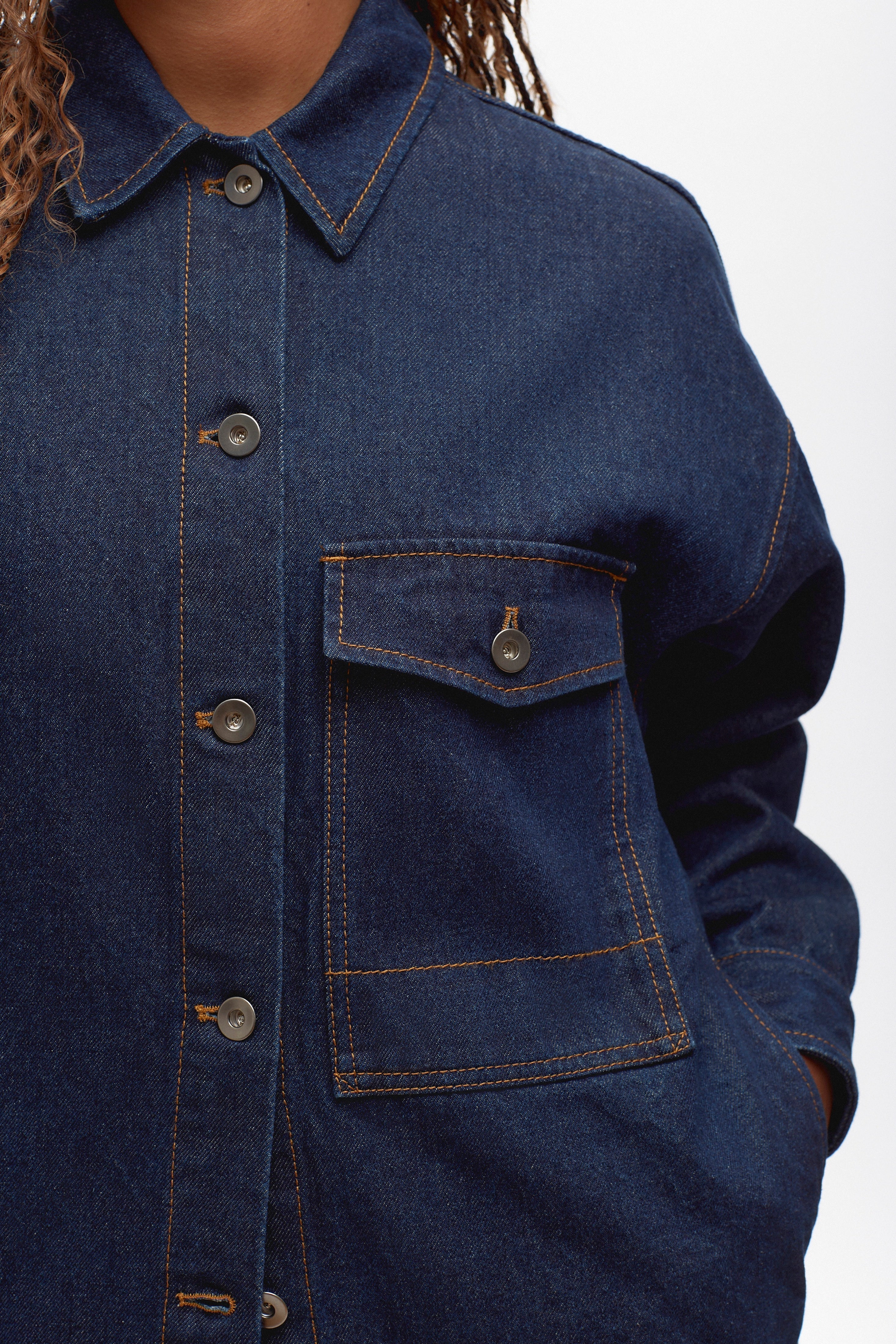 Women's Lido Denim Overshirt in Rinse