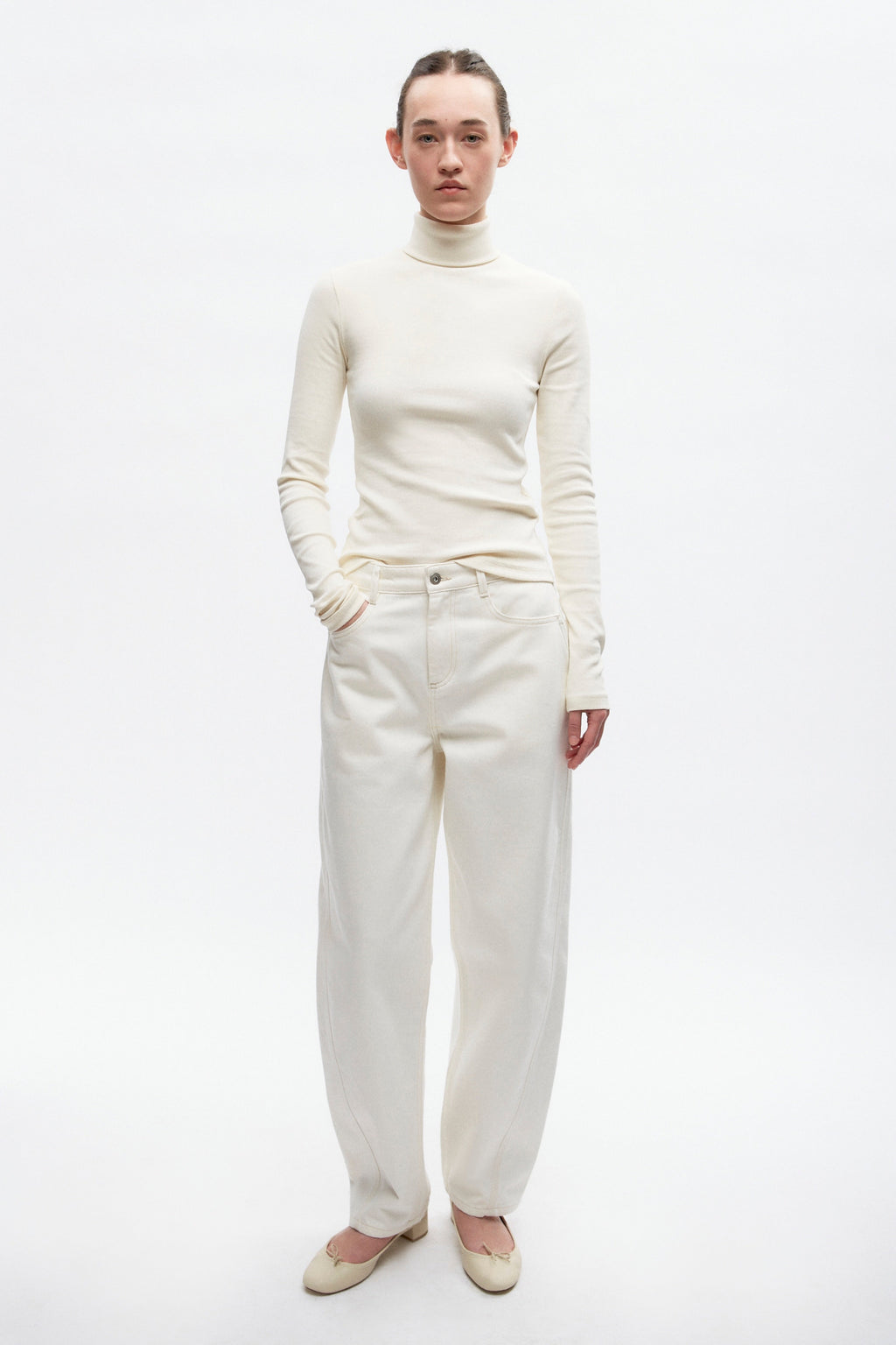 Women's Longsleeve Turtleneck  in Marshmallow