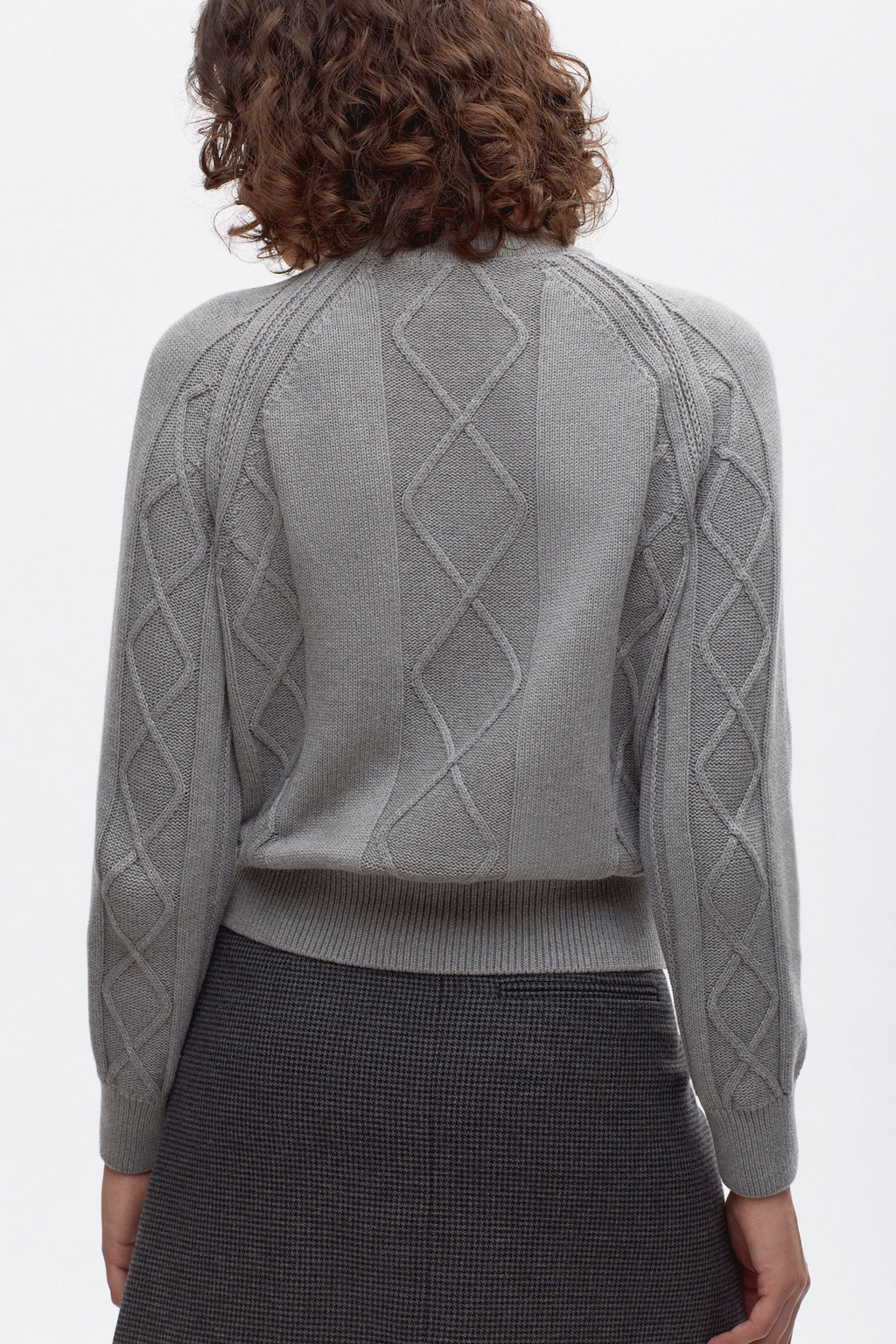 Women's Luxor Cable Sweater in Smoke Melange