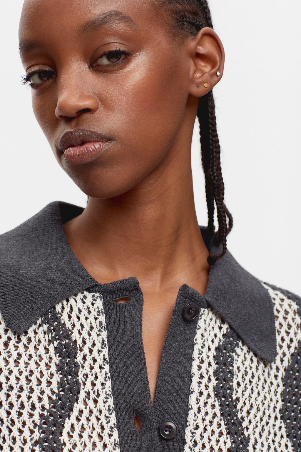 Women's Masrah Knit Shirt in Black/Marshmallow