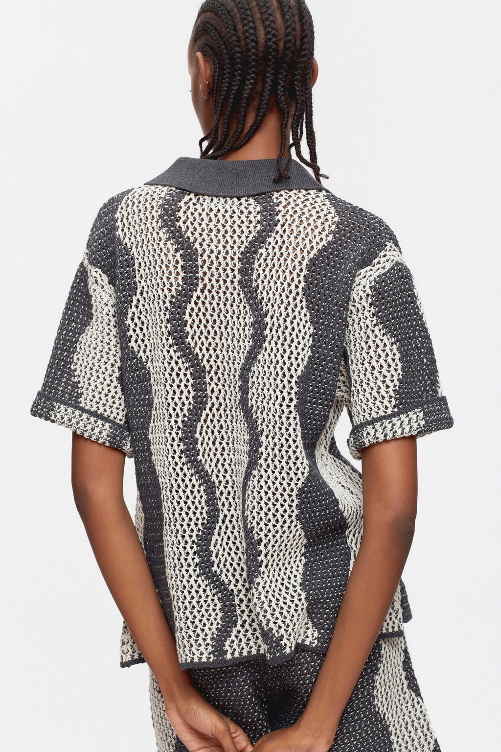 Women's Masrah Knit Shirt in Black/Marshmallow