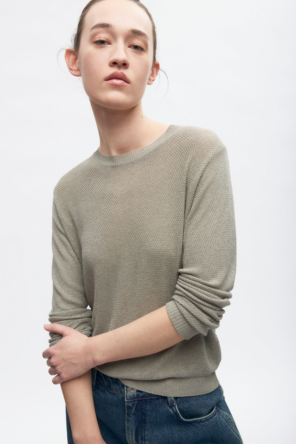 Women's Mesh Longsleeve in Dune Grass