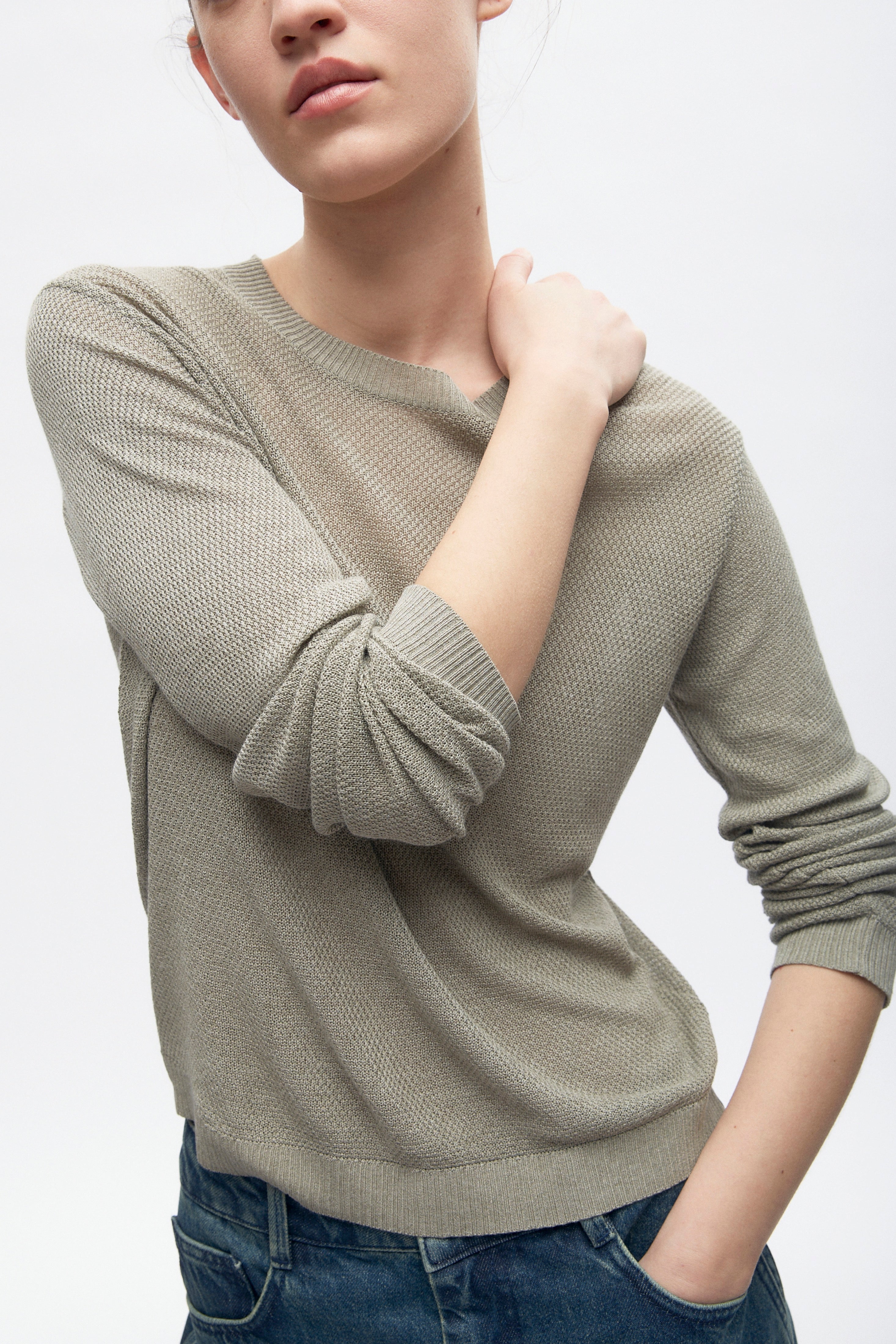 Women's Mesh Longsleeve in Dune Grass