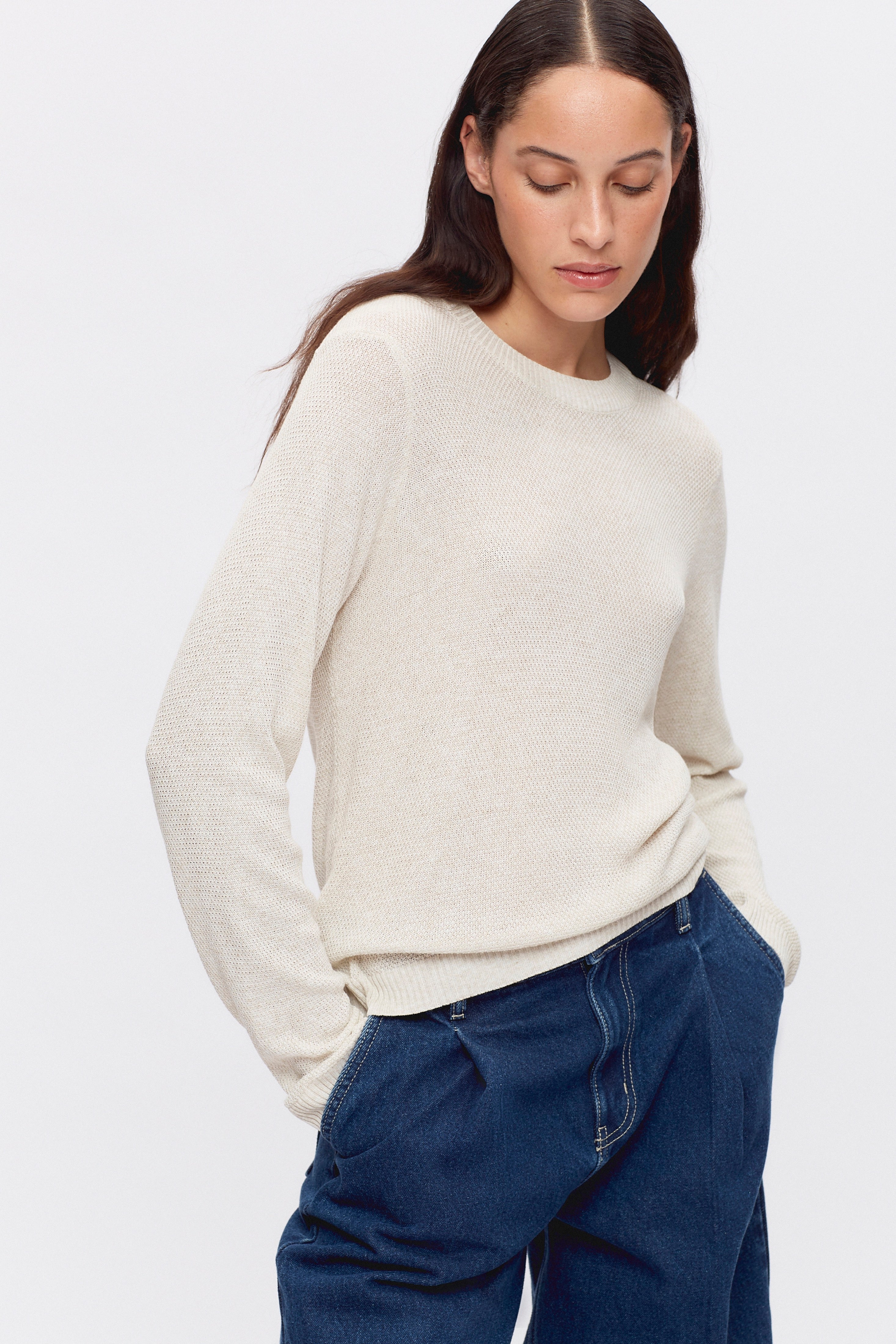 Women's Mesh Longsleeve in Marshmallow