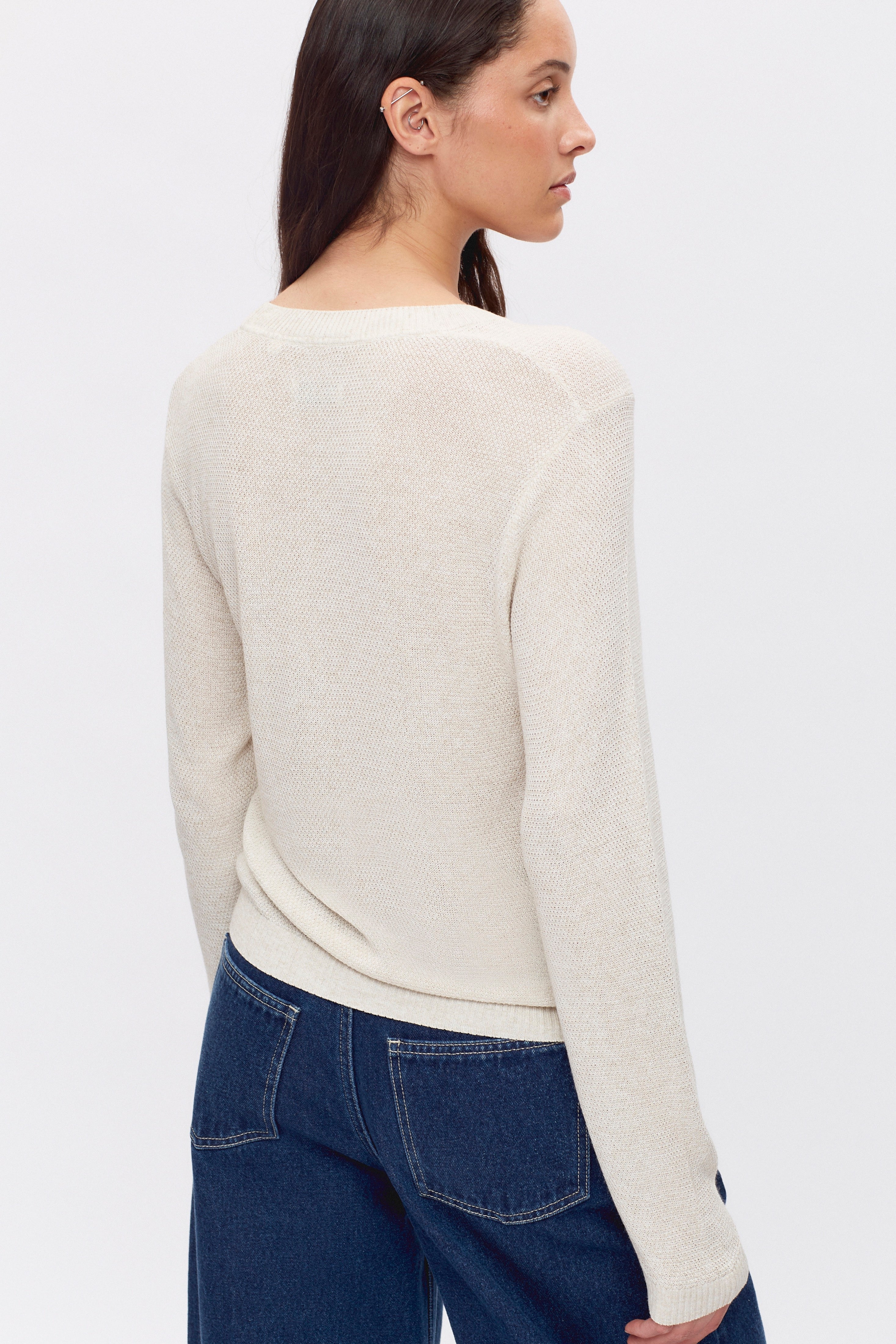 Women's Mesh Longsleeve in Marshmallow