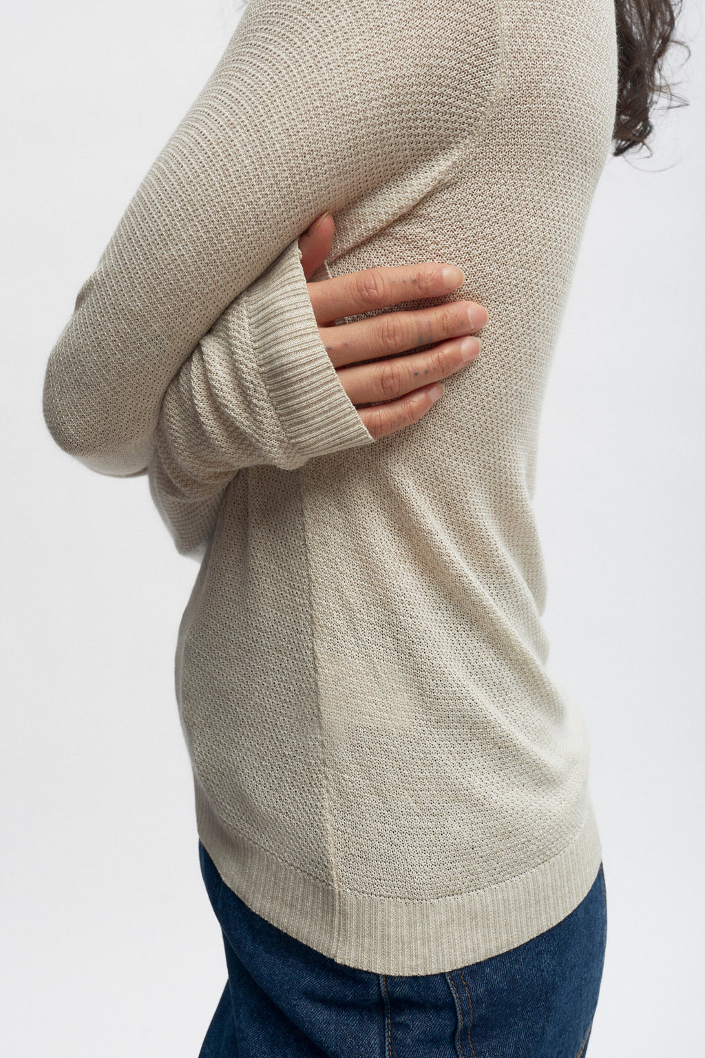 Women's Mesh Longsleeve in Natural