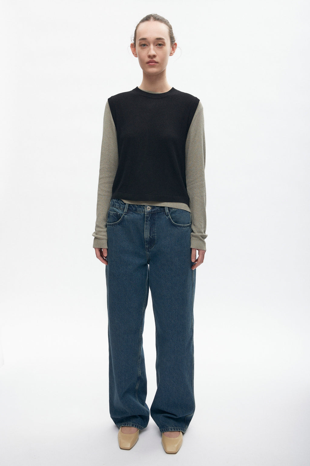 Women's Mesh Sleeveless Tee in Black