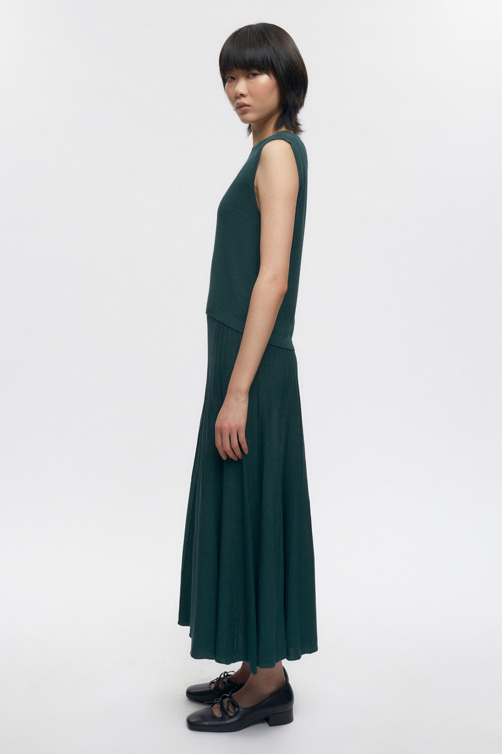 Women's Mesh Sleeveless Tee in Racing Green