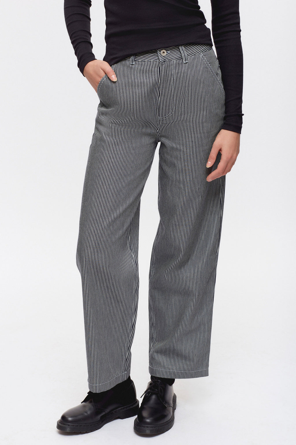 Metro Pant in Indigo Stripe