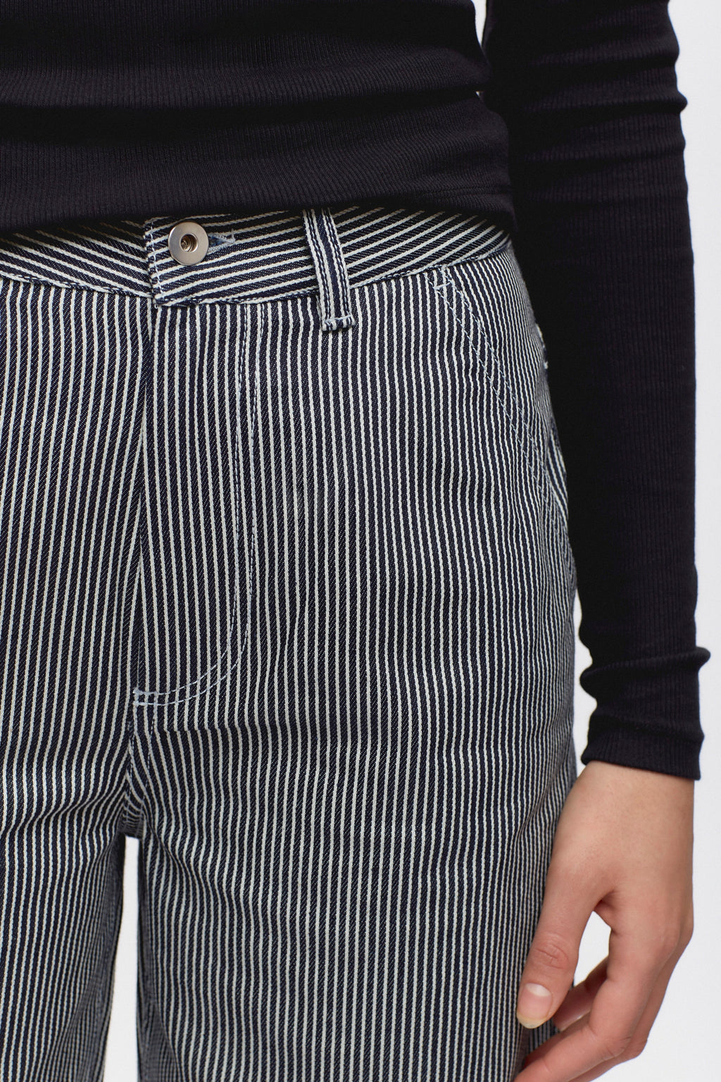 Metro Pant in Indigo Stripe