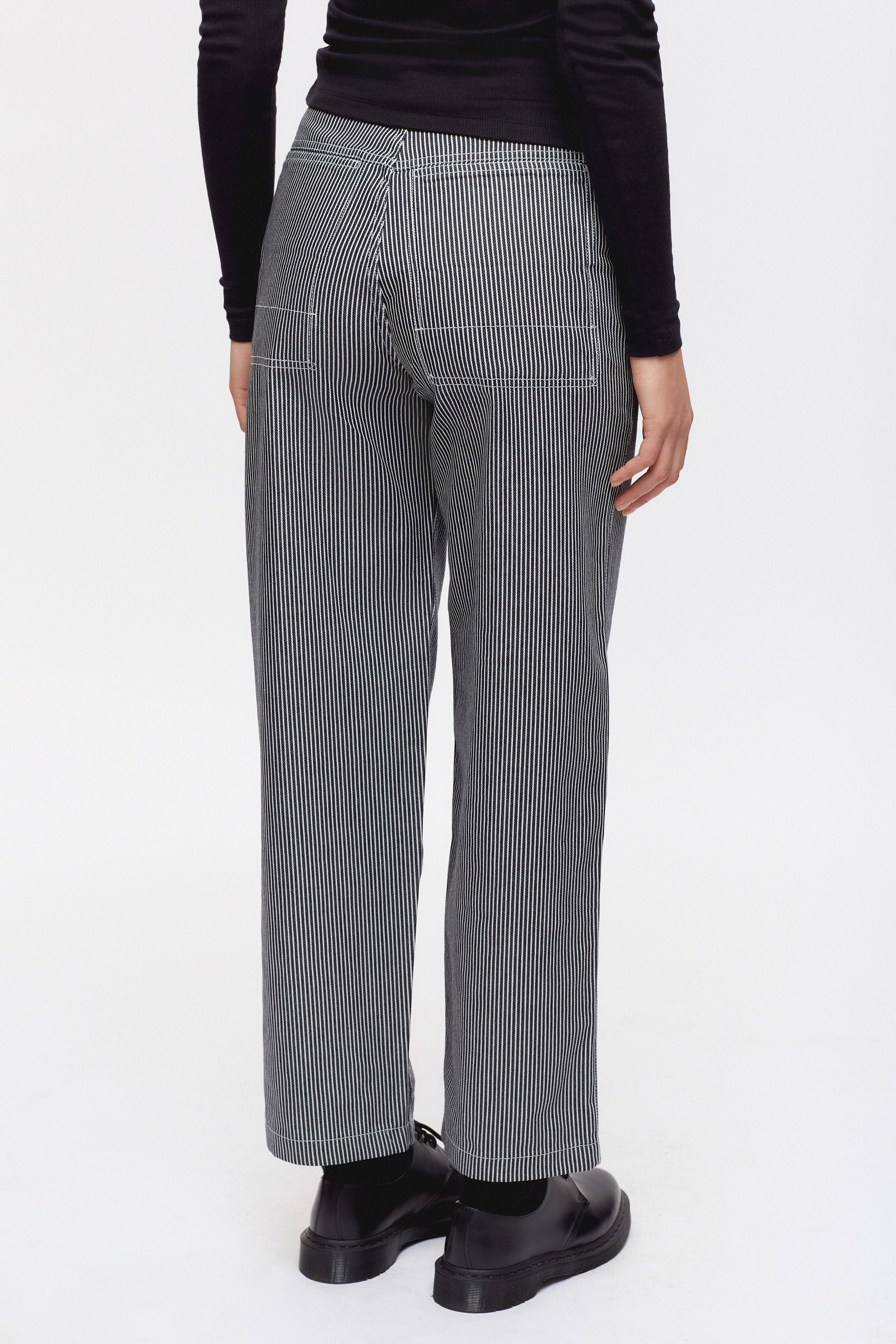 Metro Pant in Indigo Stripe