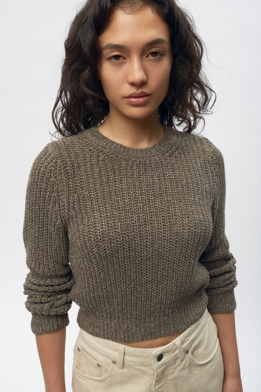 Women's Orman Knit Longsleeve in Dark Taupe Mix
