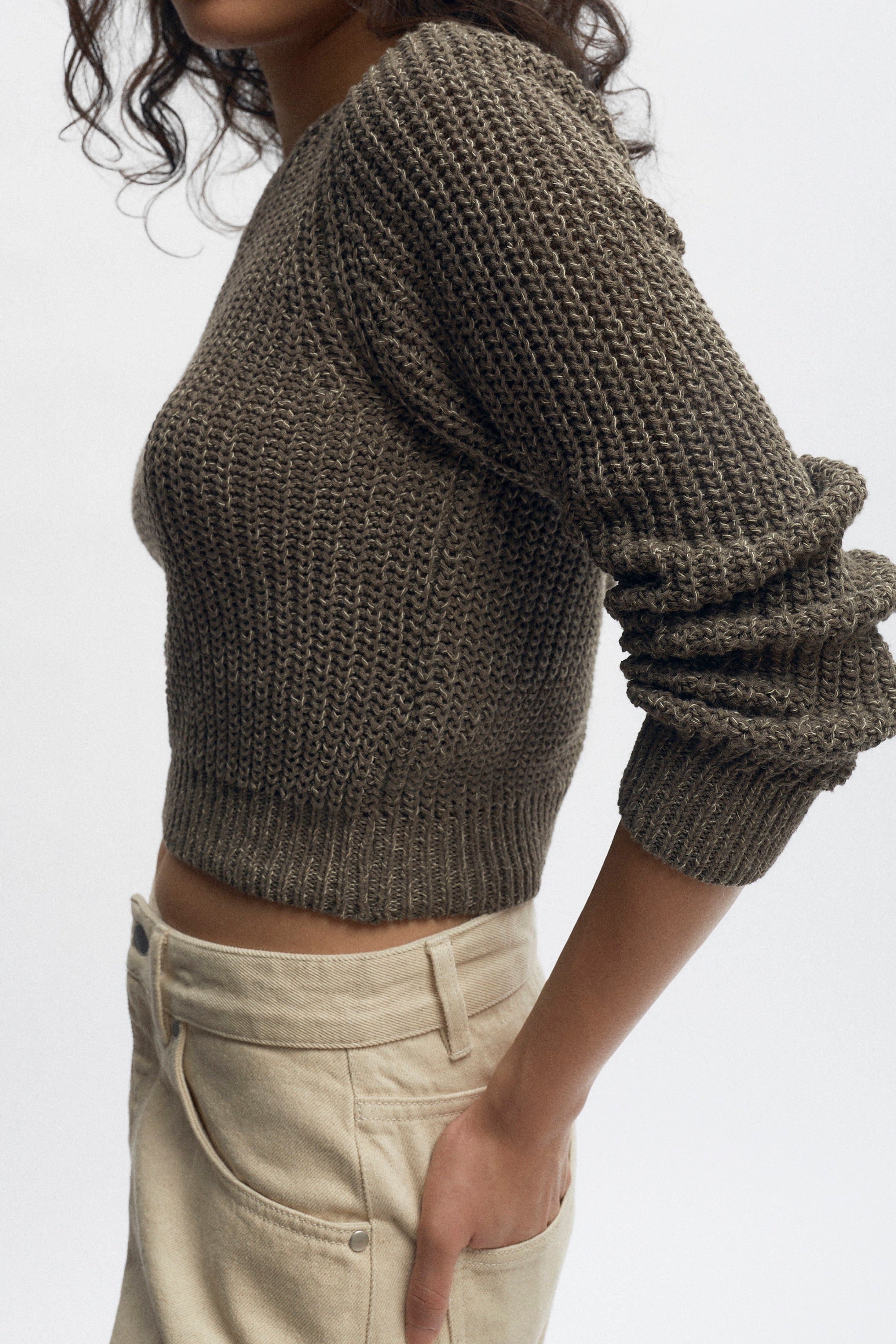 Women's Orman Knit Longsleeve in Dark Taupe Mix