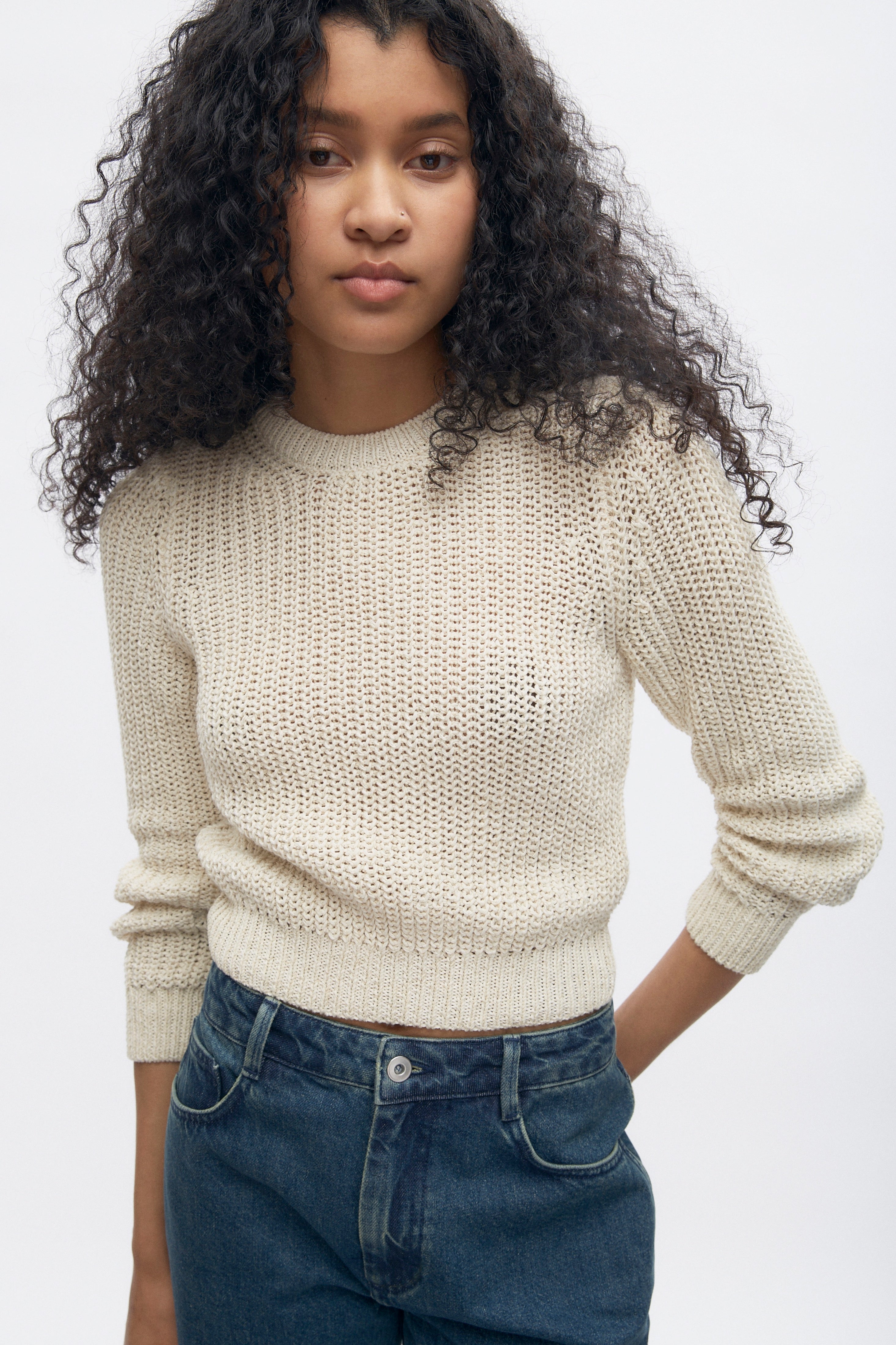 Women's Orman Knit Longsleeve in Natural Mix