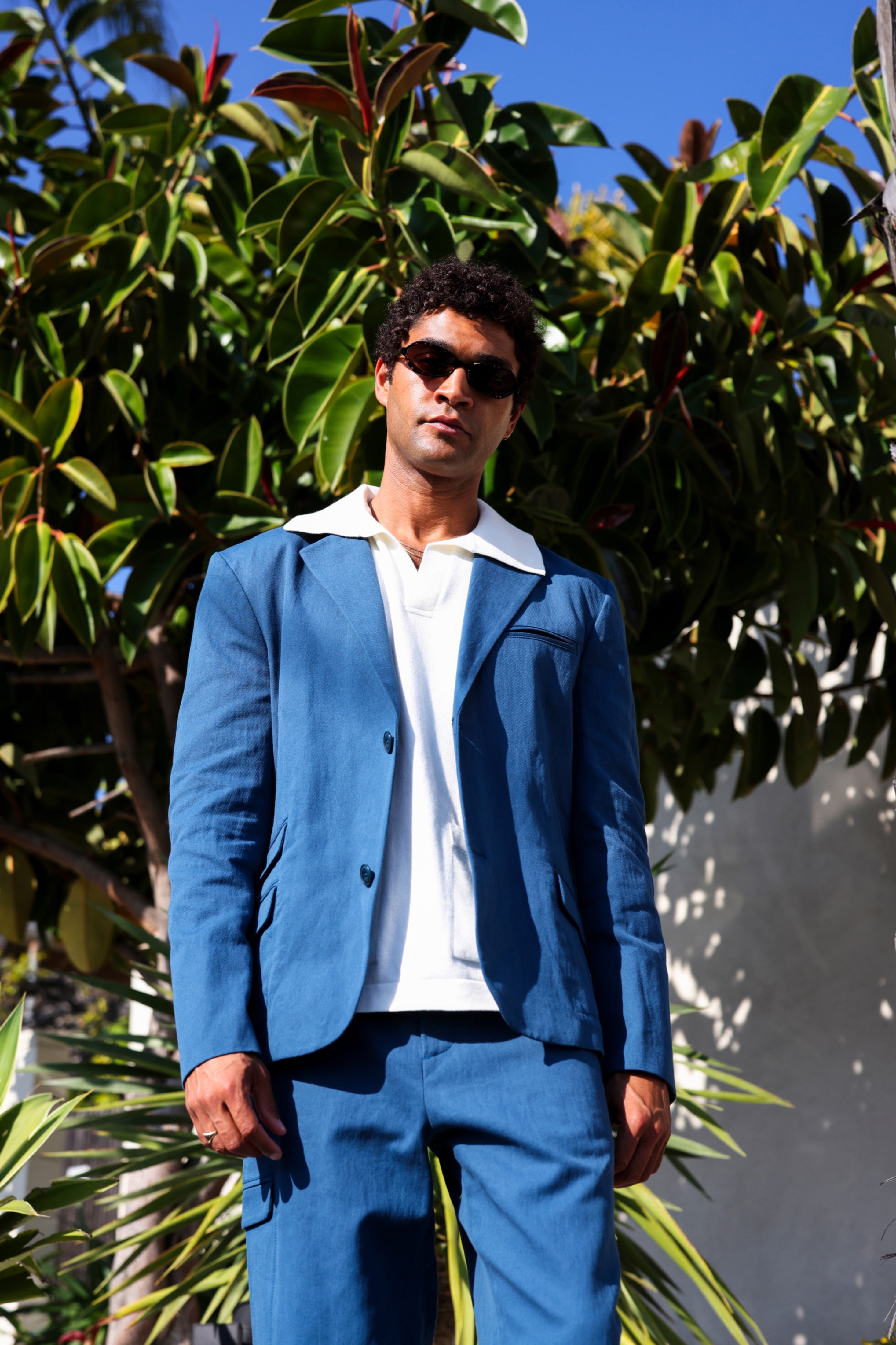 Men's Linen Laureate Jacket in Nile Blue