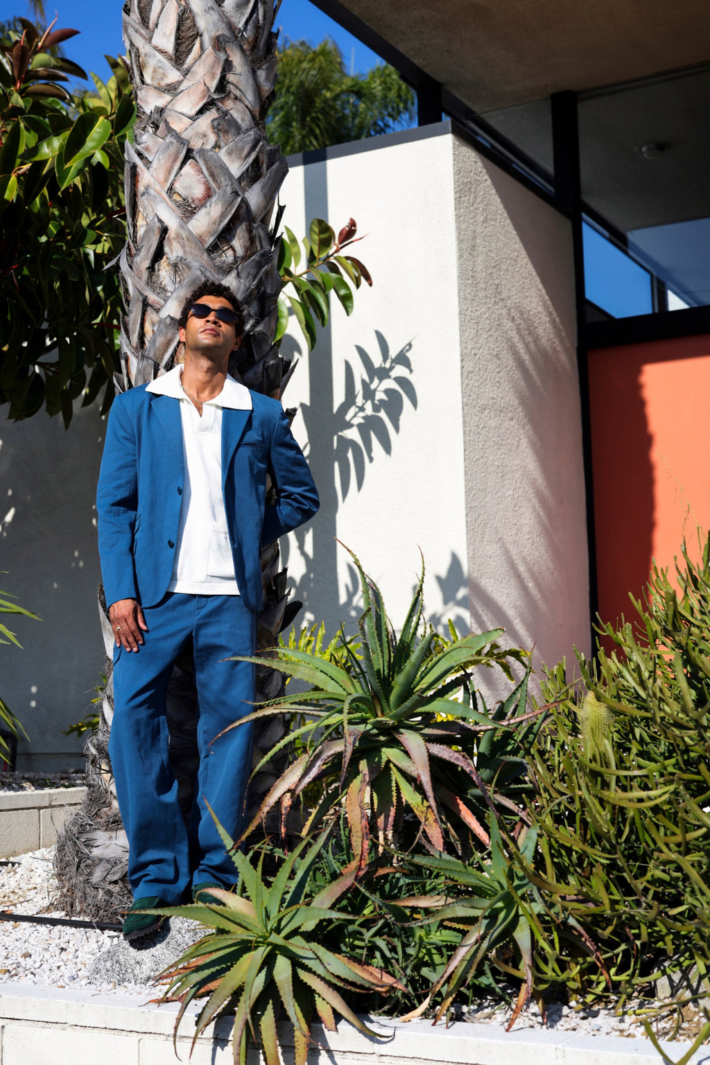 Men's Laureate Linen Trouser in Nile Blue