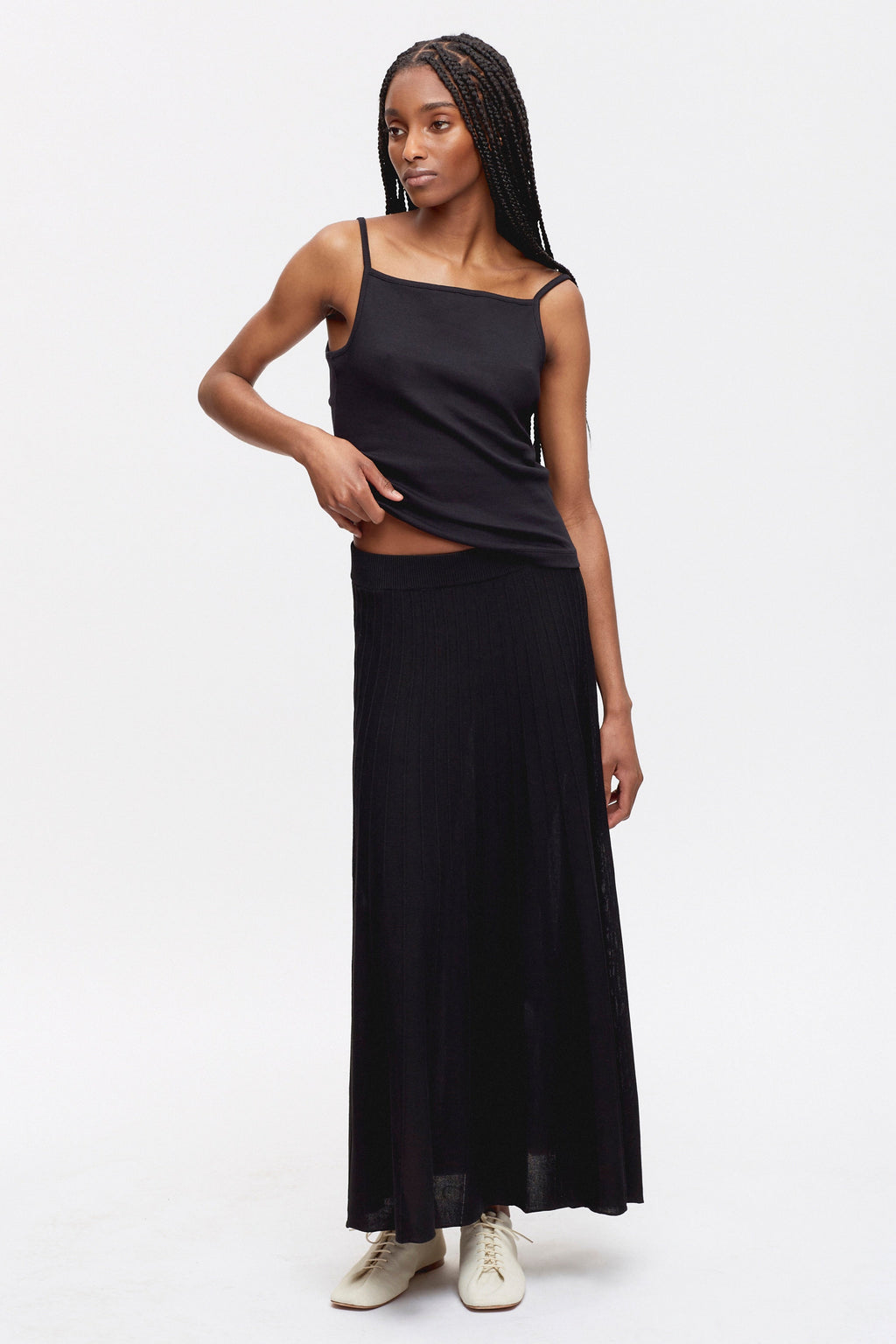 Abigail is 5ft 9in, a regular XS and wearing a S.