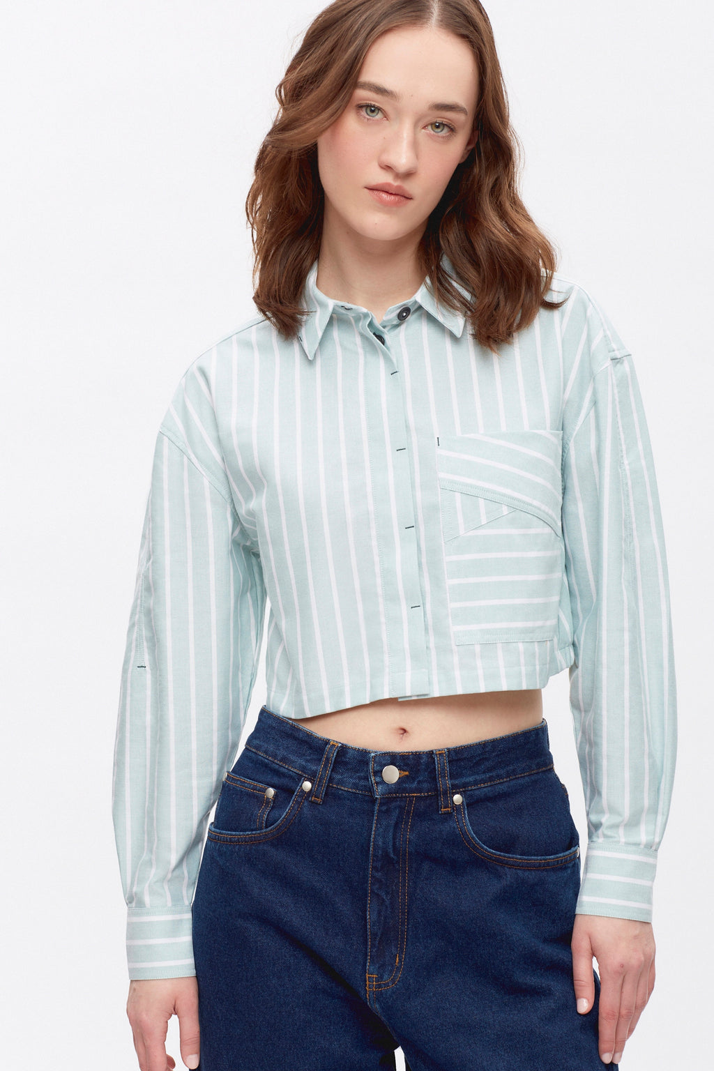 Women's Zeina Shirt in Silver Pine Stripe