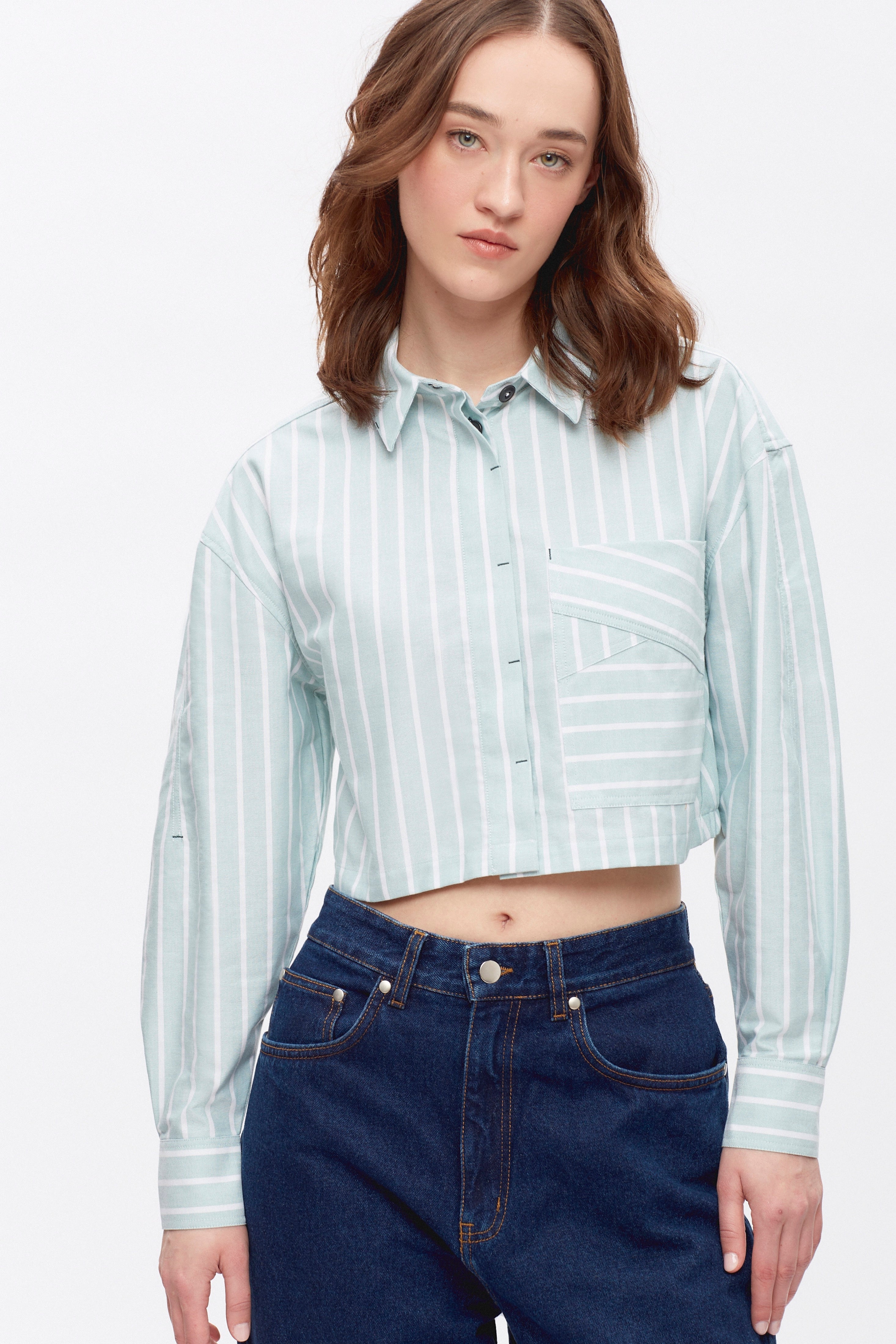 Women's Zeina Shirt in Silver Pine Stripe